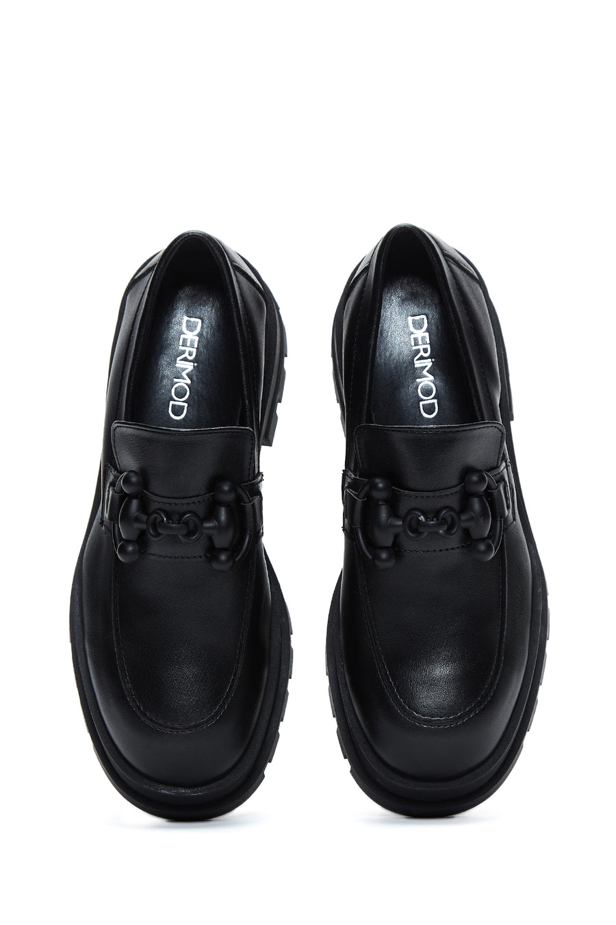 Kadın Siyah Kalın Tabanlı Maskülen Loafer