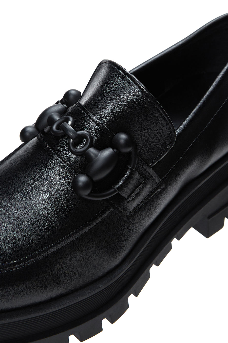Kadın Siyah Kalın Tabanlı Maskülen Loafer