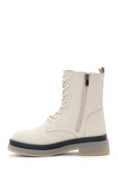 Kadın Bej Fermuarlı Düz Postal Bot | Derimod