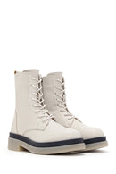 Kadın Bej Fermuarlı Düz Postal Bot | Derimod