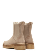 Women's Beige Suede Chelsea Boots | Derimod