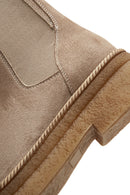 Women's Beige Suede Chelsea Boots | Derimod