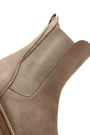 Women's Beige Suede Chelsea Boots | Derimod