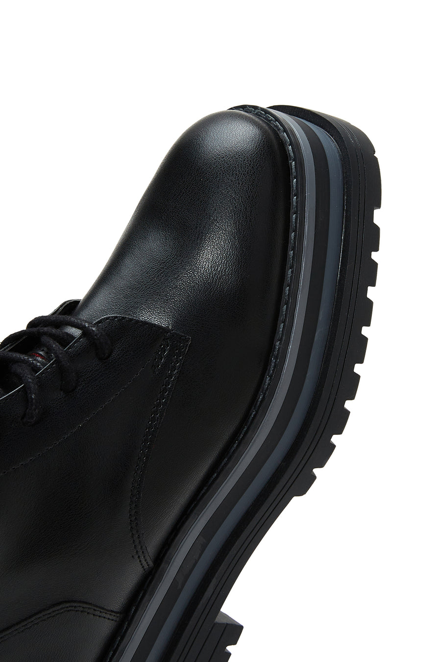 Women's Black Thick Soled Zippered Flat Boots
