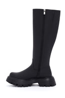 Women's Black Zippered Thick Soled Boots | Derimod