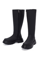 Women's Black Zippered Thick Soled Boots | Derimod