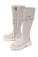 Kadın Bej Fermuarlı Kalın Tabanlı Çizme | Derimod