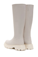 Kadın Bej Fermuarlı Kalın Tabanlı Çizme | Derimod