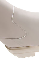 Kadın Bej Fermuarlı Kalın Tabanlı Çizme | Derimod