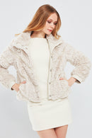 Melrose Kadın Beyaz Teddy Deri Mont | Derimod