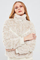 Melrose Kadın Beyaz Teddy Deri Mont | Derimod