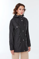 Alina Women's Black Hooded Leather Coat | Derimod