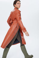 Beyonce Kadın Kahverengi Deri Pardösü | Derimod