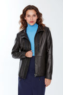 Marissa Kadın Siyah Regular Deri Ceket | Derimod