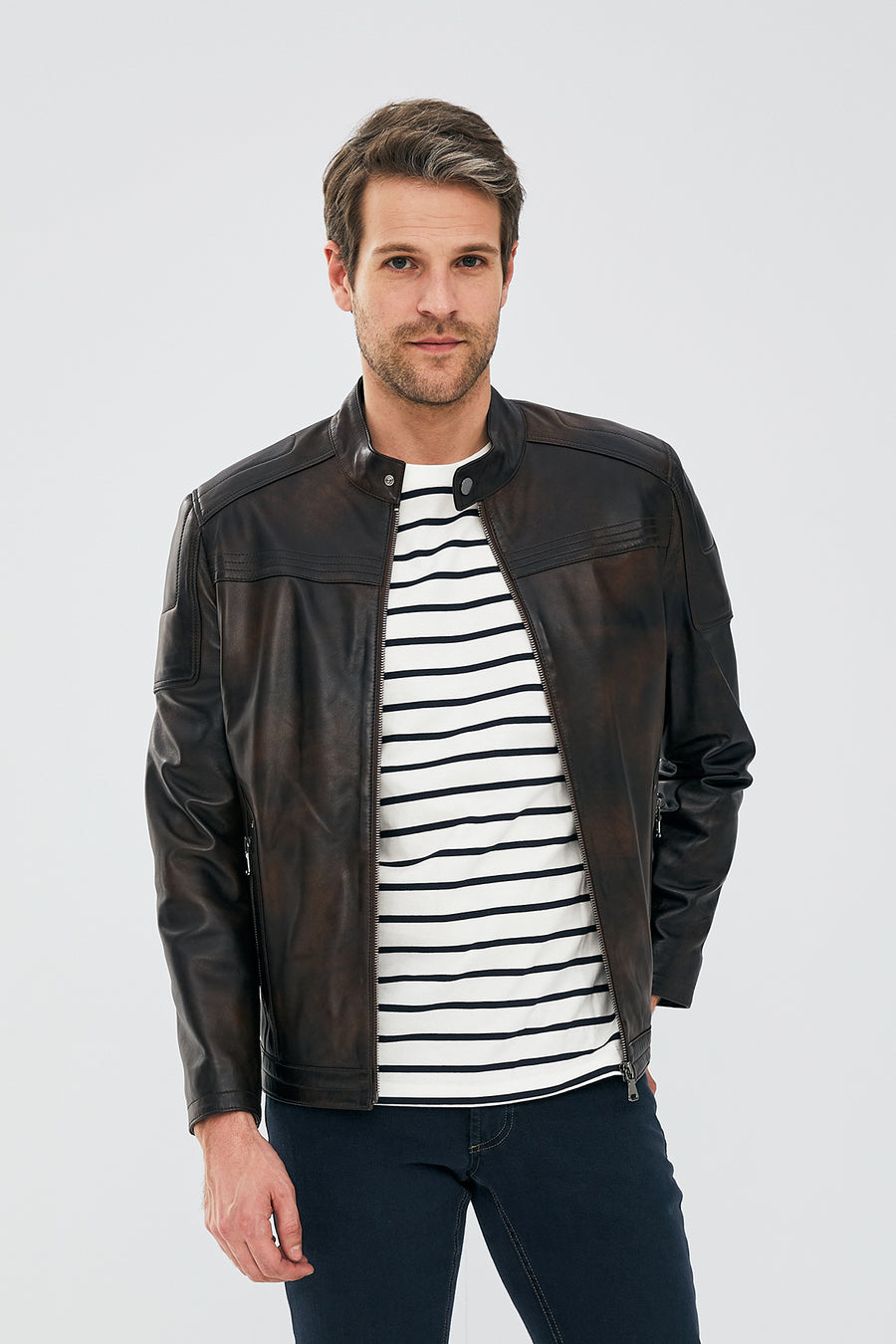 Juan Men's Brown Leather Jacket