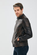 Juan Erkek Kahverengi Deri Ceket | Derimod