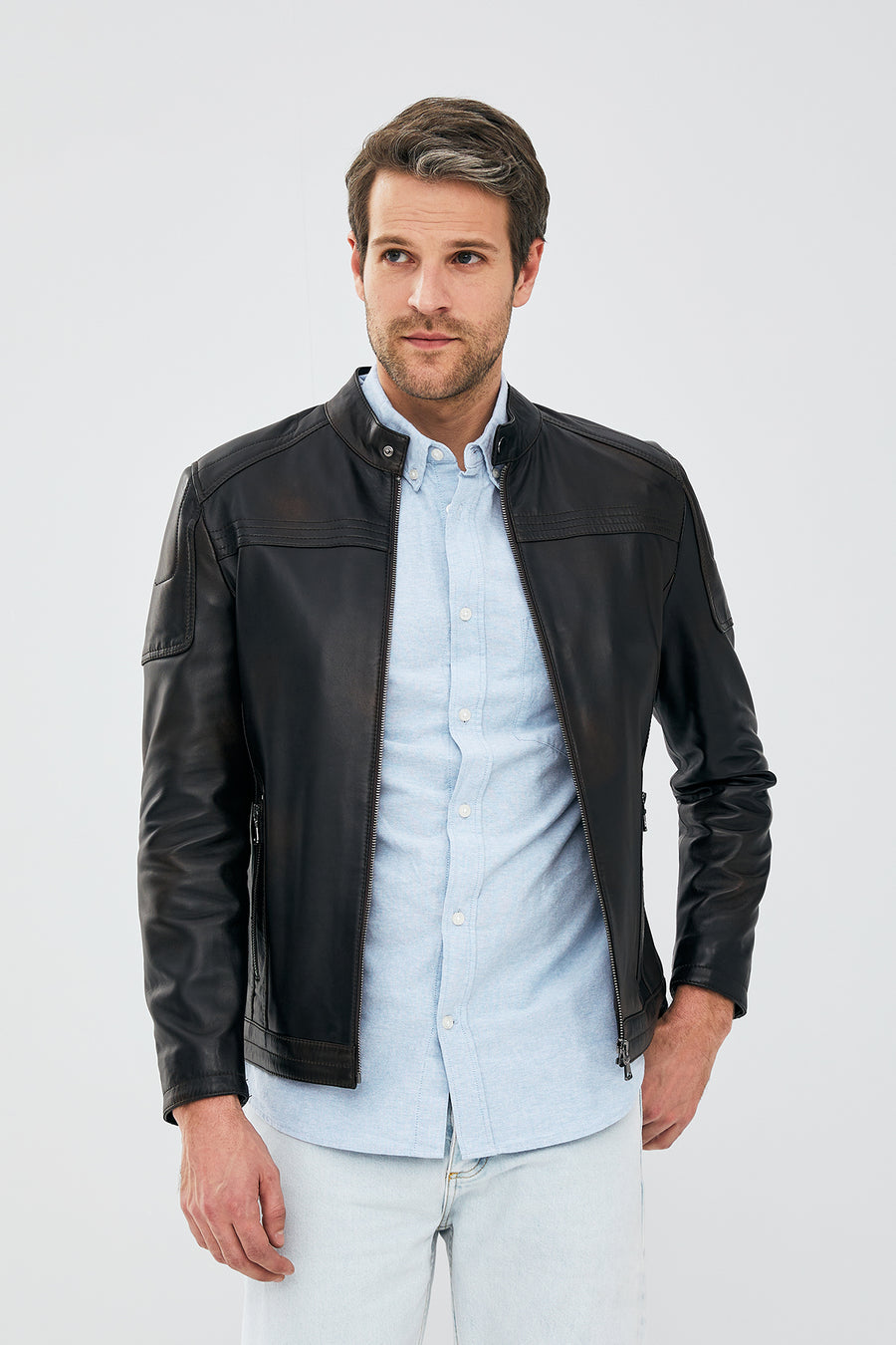 Juan Men's Brown Leather Jacket
