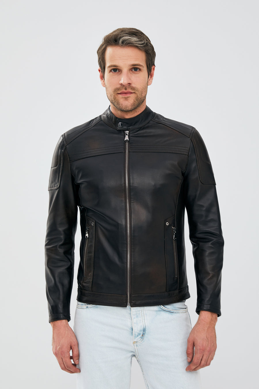 Juan Men's Brown Leather Jacket