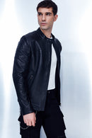 Duncan Erkek Siyah Slim-Fit Deri Ceket | Derimod