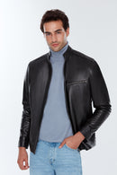 Benzema Erkek Siyah Deri Ceket | Derimod