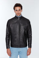 Benzema Erkek Siyah Deri Ceket | Derimod
