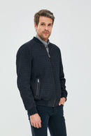 Andre Erkek Lacivert Özel Dikişli Nubuk Deri Mont | Derimod