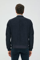 Andre Erkek Lacivert Özel Dikişli Nubuk Deri Mont | Derimod