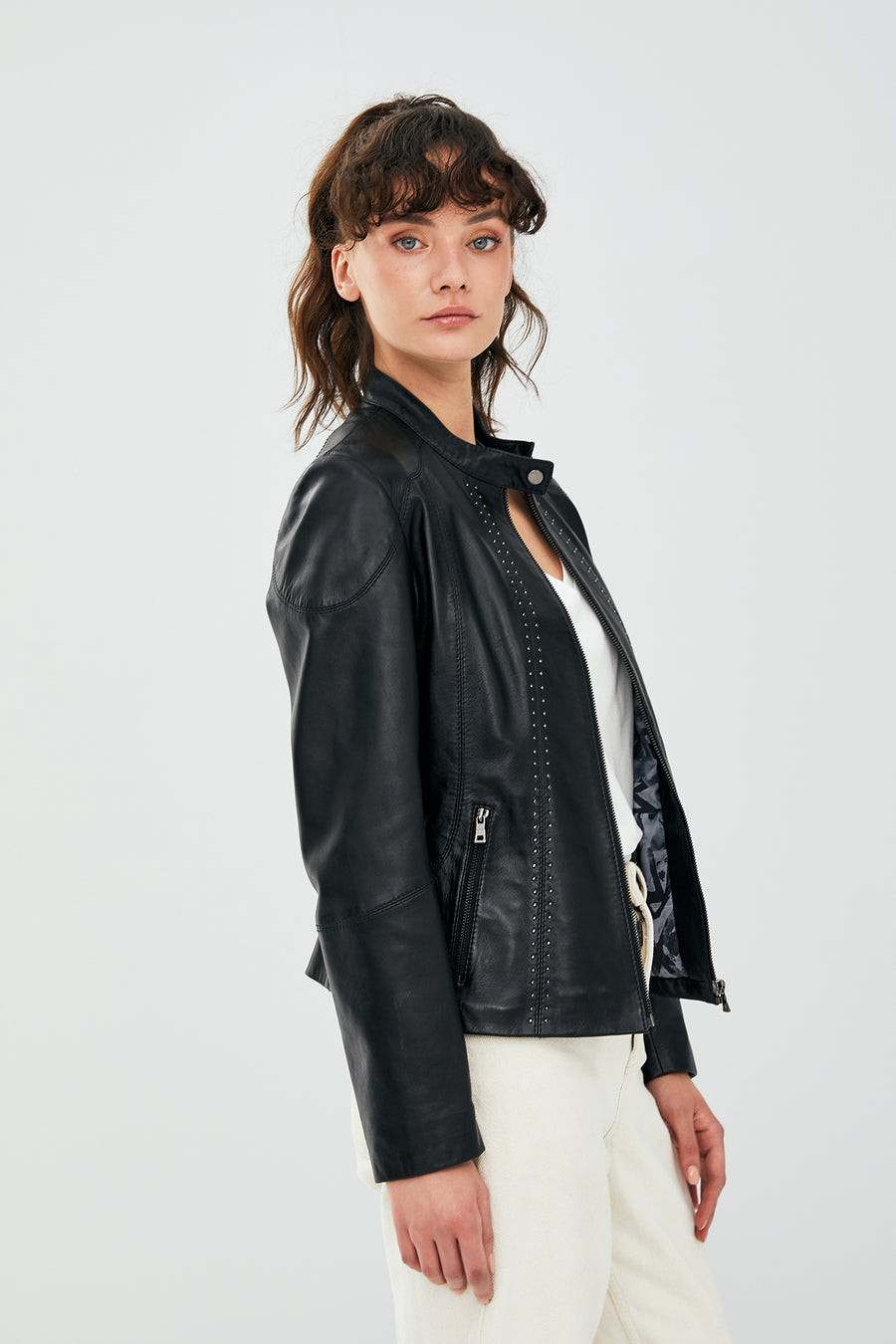 Lizzy Women's Black Leather Jacket