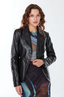 Kelly Kadın Siyah Deri Ceket | Derimod