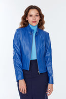 Angie Kadın Mavi Deri Ceket | Derimod