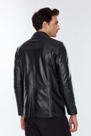 Frank Men's Black Leather Jacket | Derimod