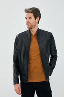 Peter Men's Black Leather Jacket | Derimod