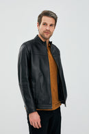 Peter Men's Black Leather Jacket | Derimod