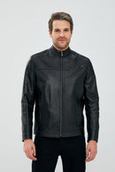 Peter Men's Black Leather Jacket | Derimod