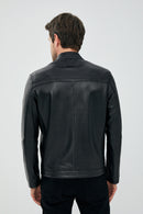 Peter Men's Black Leather Jacket | Derimod