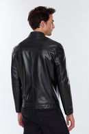 Peter Men's Black Leather Jacket | Derimod