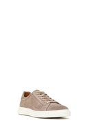 Male Beige Lace-Up Thick-Soled Suede Leather Sneakers | Derimod