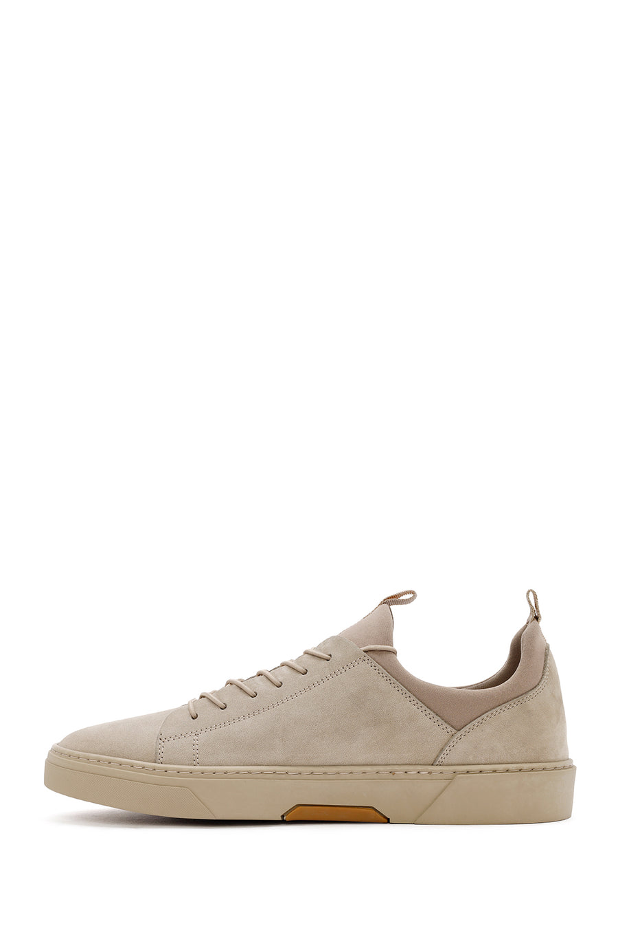 Men's Beige Lace-up Leather Sneaker