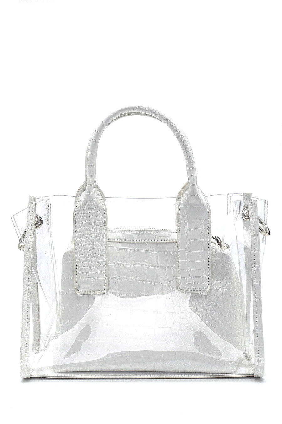 Women's Transparent Crocodile Patterned Shoulder Bag