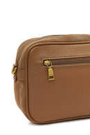 Woman Tan Long-Strap Suede Crossbody Bag | Derimod