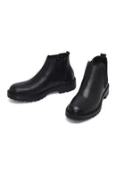 Male Black Leather Casual Chelsea Boots | Derimod