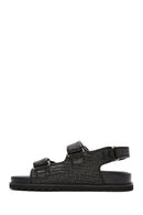 Women's Black Strappy Straw Sandals | Derimod