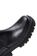 Women's Black Leather Thick Soled Chelsea Boots | Derimod