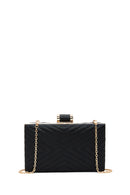 Women's Black Chain Strap Quilted Clutch Bag | Derimod