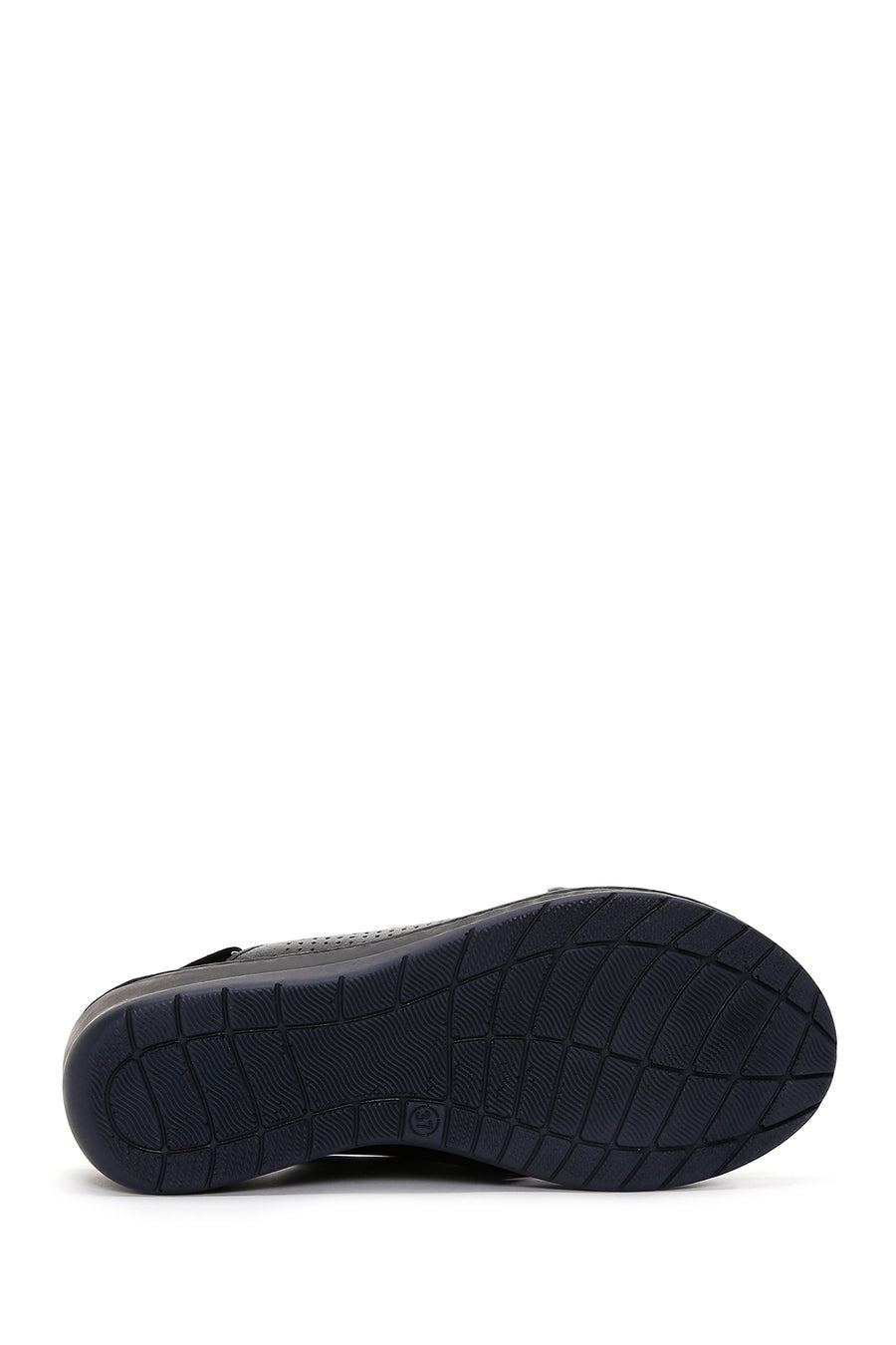 Women's Black Wedge Heeled Leather Comfort Sandals with Ankle Strap