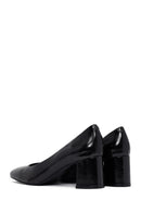 Woman Black Thick-heeled Leather Shoes | Derimod