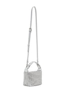 Woman Silver Long-Strap Knitted Mini Shoulder Bag | Derimod
