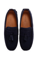 Men's Navy Blue Suede Leather Loafer | Derimod