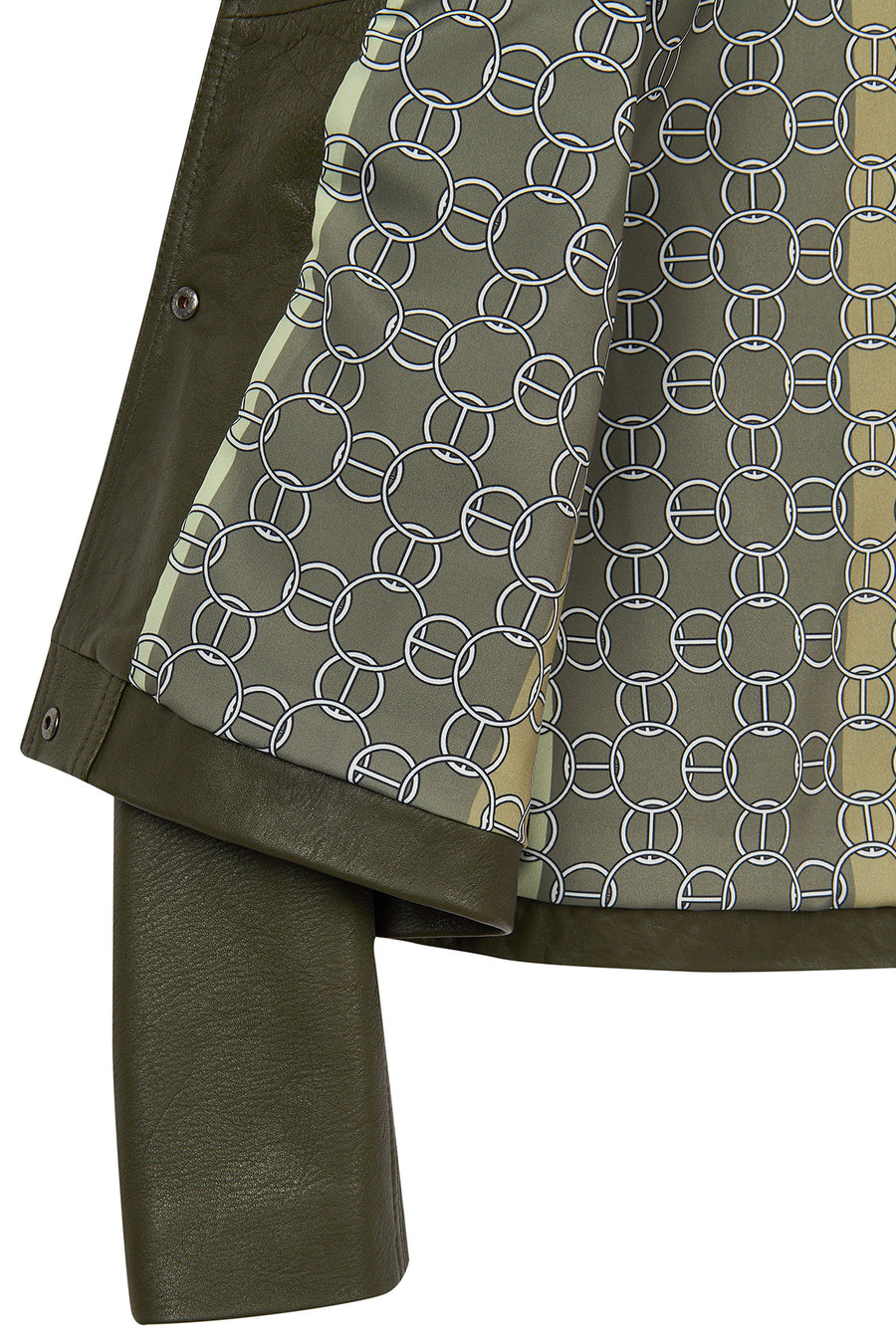 Madlen Woman Green Oversize Leather Jacket