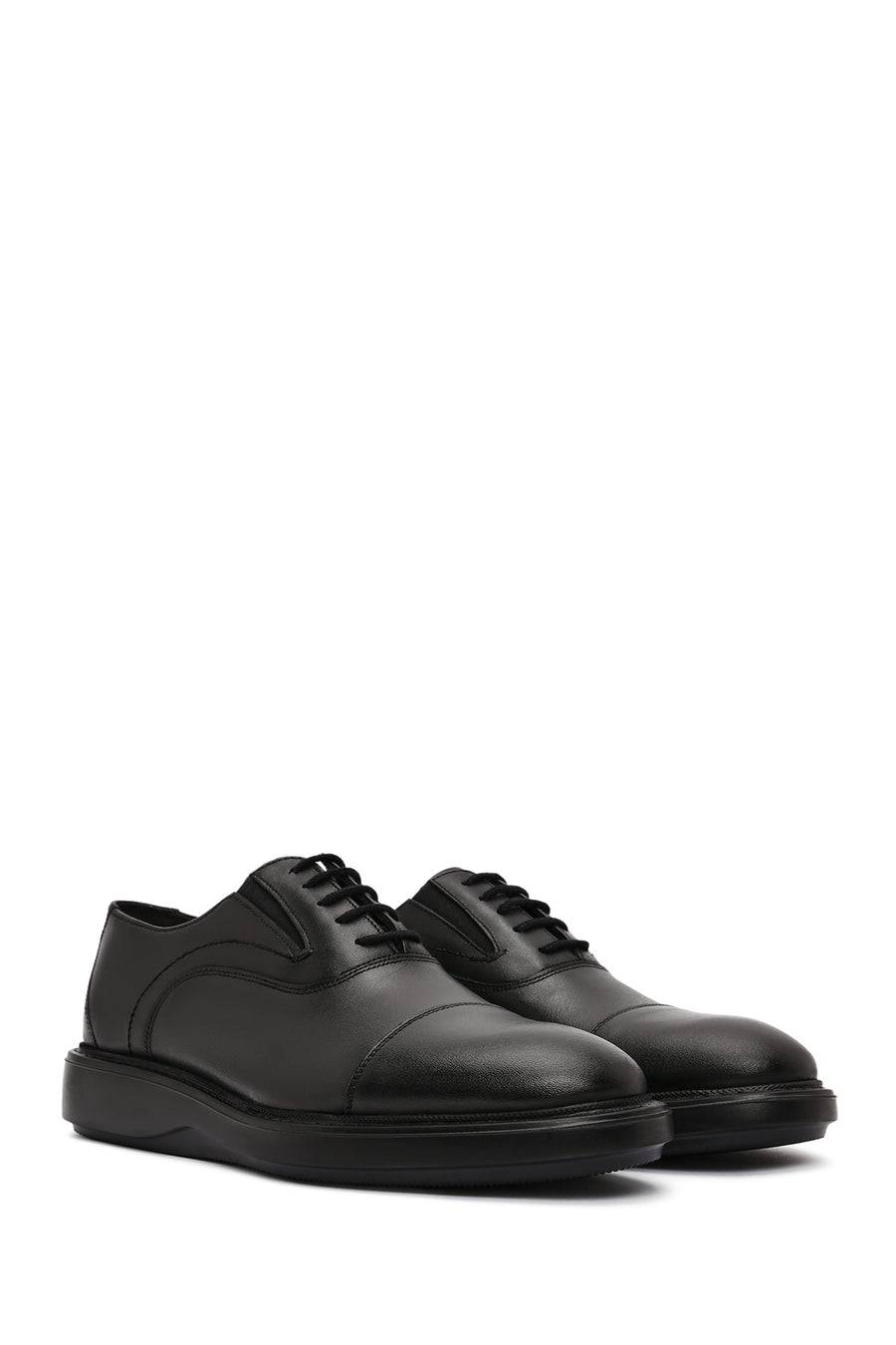 Men's Black Lace-up Leather Casual Shoes